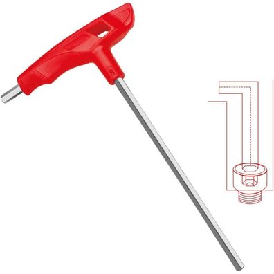 WISEUP T-Griff Innensechskant 3mm Sechskantschlüssel Metric CR-V Heavy Duty