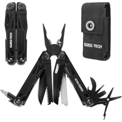 Swiss+Tech 16-in-1 Multifunktionszange, faltbares Multitool Werkzeug für