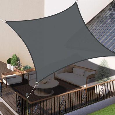 LOVE STORY Sonnensegel 5x5m Rechteckig Anthrazit - Wasserdicht, 95% UV-Schutz
