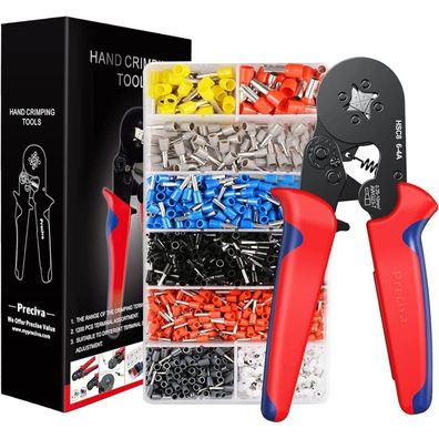 Preciva Crimpzange Set mit 1200 Aderendhülsen (0,25-10mm²) | Selbsteinstellende