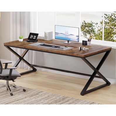 LVB Moderner großer Computertisch für Home Office, Bürotisch aus Holz, 180cm