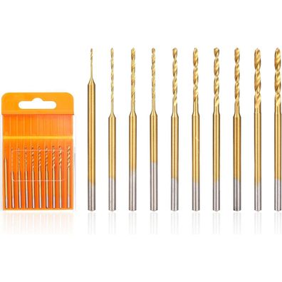 Uolor Mini Spiralbohrer Set, 10 Stück Mikrogravurbohrer 0,6mm-2,2mm HSS 2,35mm