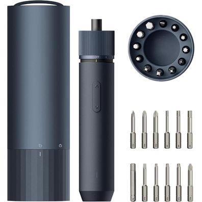 HOTO Elektrischer Schraubendreher Set mit 12 Bits, 3 Drehmomente, 1500mAh Akku