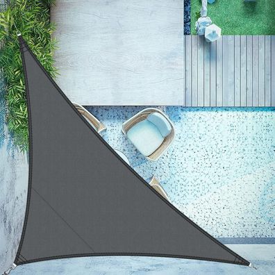LOVE STORY Sonnensegel Dreieckig 5x5x7m Wasserdicht Anthrazit - 95% UV-Schutz