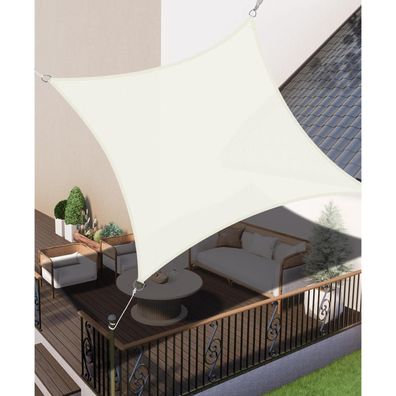LOVE STORY Sonnensegel 2x2m Rechteckig Cremeweiß - Wasserdicht, 95% UV-Schutz