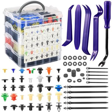 Uolor 1565 Auto Befestigungsclips Universal Set - 36 Arten Türverkleidung