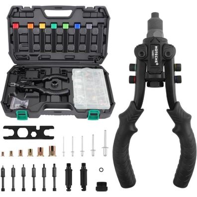 Hoteche Nietmutternzange Set M3-M10 & 2,4-6,4mm Niete mit Aufspreizer und