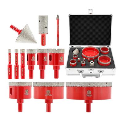 Focstol Diamant Fliesenbohrer Set, 13tlg. (6-100mm) für Keramik, Marmor, Granit