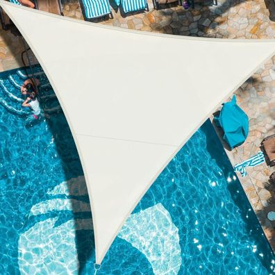 LOVE STORY Sonnensegel Dreieckig 3x3x3m Cremeweiß - Wasserdicht, 95% UV-Schutz