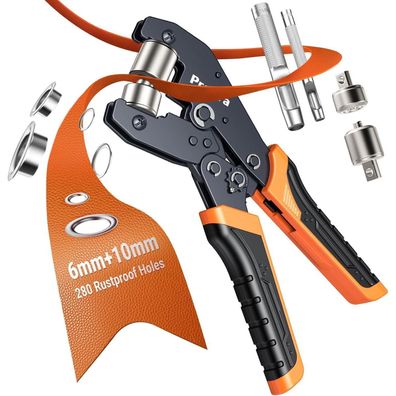 Preciva Profi Ösenzange Set mit 280 rostfreien Ösen (10mm & 6mm) für Stoffe