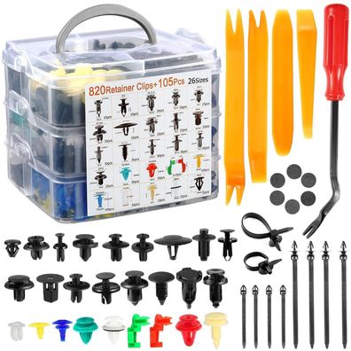 Uolor Universal Auto Befestigung Clips Set mit Demontage Werkzeugen für