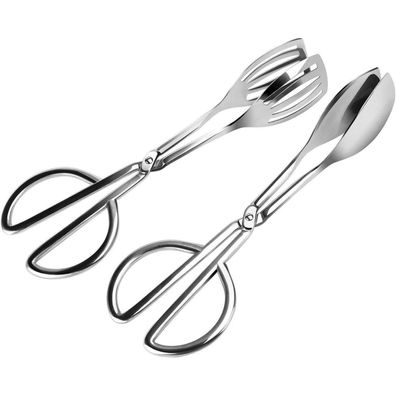 Oumuik 2er Pack Edelstahl BBQ Küchenzangen - Vielseitig für Kochen, Servieren
