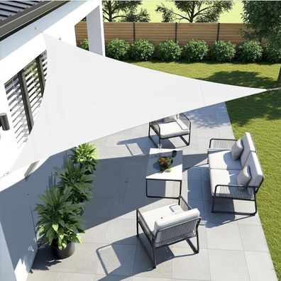 LOVE STORY Sonnensegel Dreieckig 3.6m Weiß - Wasserdicht, 95% UV-Schutz für