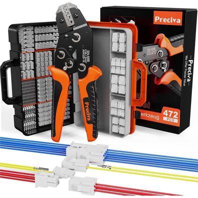 Preciva Crimpzangen Set 472-teilig | Profi Crimpwerkzeug für Dupont, Molex