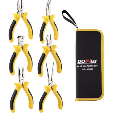 DOWELL 6-teiliges Mini-Zangen-Set für Handwerk und Elektronikreparatur, inkl