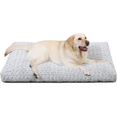 KSIIA Hundebett XL 105x70cm Hellgrau - Waschbar, flauschig, rutschfest für