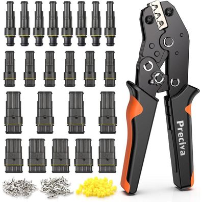 Preciva 350tlg. Wasserdichtes Auto Anschluss Kit mit Crimpzange (0.5-1.5mm²)