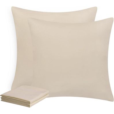 Aisbo Kissenbezug 80x80 cm (2er Set) Khaki - Weich, bügelfrei, mit
