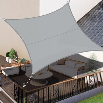 LOVE STORY Sonnensegel 3x3m Rechteckig Hellgrau Wasserdicht mit 95% UV-Schutz
