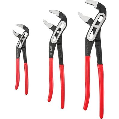Maxpower 3 Stück Wasserpumpenzangen Set 180mm/250mm/300mm Rohrzange Set