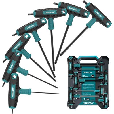 Libraton T-Griff Schraubenschlüssel Satz 7tlg, Torx TX10-TX40, mit praktischer