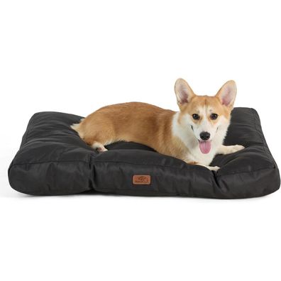 Bedsure Hundebett M (76x50x10cm) tiefschwarz - Waschbare Hundematte für kleine