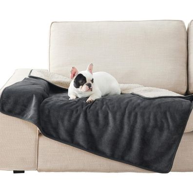 Lesure wasserdichte Hundedecke 100x120cm, Sherpa Fleece & Flanell, waschbar