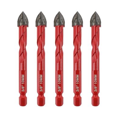 Focstol Fliesenbohrer Set 10mm, 5 Stück Hartmetallbohrer mit