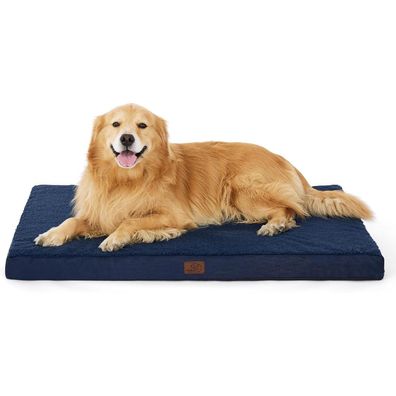 Bedsure Orthopädisches Hundebett für große Hunde, Navyblau, 112x81x7.6cm
