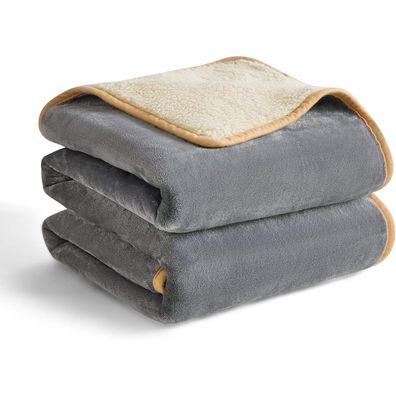 Lesure wasserdichte Hundedecke XL (152x127cm) Grau - Sherpa Fleece & Flanell