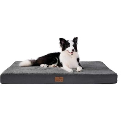 Bedsure Orthopädisches Hundebett für große Hunde, 91x69x7.6cm, Dunkelgrau