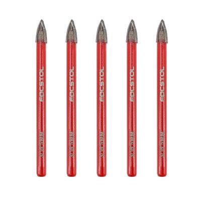Focstol Fliesenbohrer Set 5mm - 5 Stück Hartmetallbohrer mit Rundschaft für