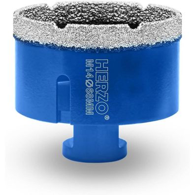 HERZO Diamant Fliesenbohrer 68mm M14, Lochsäge für Fliesen, Marmor, Granit