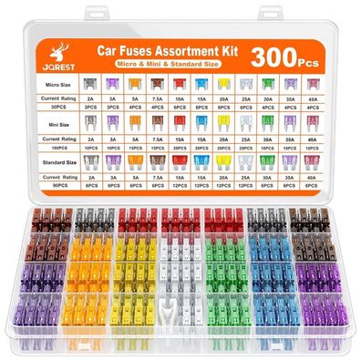 JOREST 300tlg Kfz Sicherung Set - Mini, Standard & Micro Flachsicherungen mit