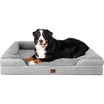 Eheyciga Orthopädisches Hundebett XXL (132x104cm) mit Memory Foam, waschbar