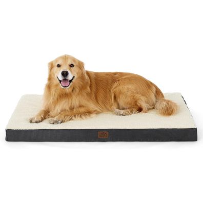 Bedsure Orthopädisches Hundebett für große Hunde, 112x81x7.6cm, Grau/Beige