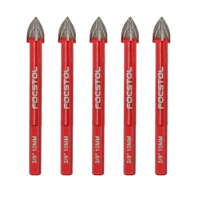 Focstol 5er Fliesenbohrer Set 10mm mit Dreikantschaft für diverse Materialien