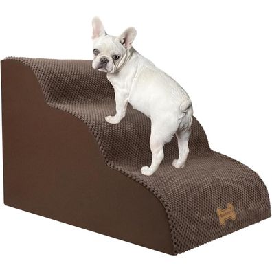Nepfaivy 3-stufige Hundetreppe aus hochdichtem Schwamm für kleine Hunde, Bett