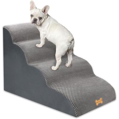 Nepfaivy 4-stufige Hundetreppe für kleine Hunde, Haustiertreppe aus Hochdichtem