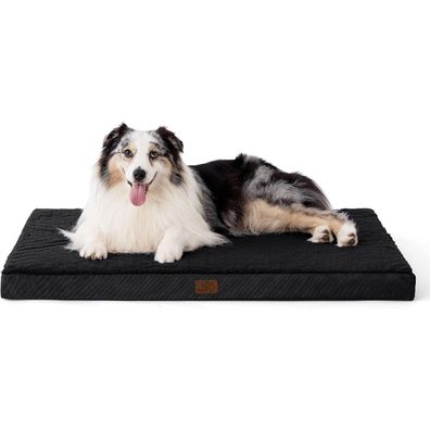 Bedsure Orthopädisches Hundebett für große Hunde, 104x74x9cm, schwarz, waschbar