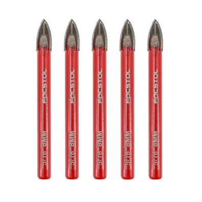Focstol Fliesenbohrer Set 8mm - 5 Stück Hartmetallbohrer mit Rundschaft für