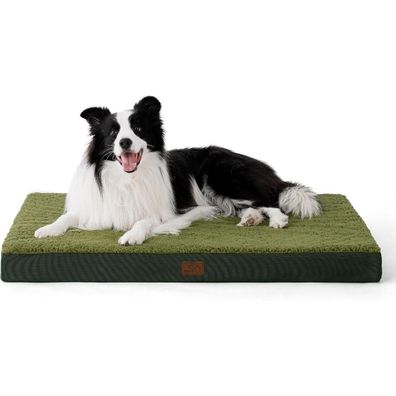 Bedsure Orthopädisches Hundebett für große Hunde, 91x69x8cm, Dunkelgrün