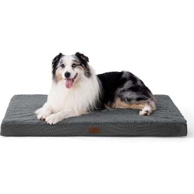 Bedsure Orthopädisches Hundebett für große Hunde, 104x74x9cm, Dunkelgrau