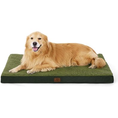 Bedsure Orthopädisches Hundebett für große Hunde, 112x81x7.6cm, Dunkelgrün