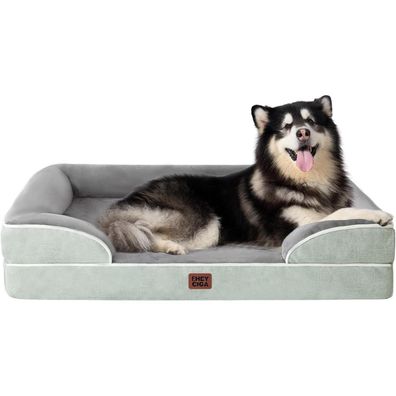 Eheyciga Orthopädisches Hundebett XXL (132x104cm) mit Memory Foam, waschbar
