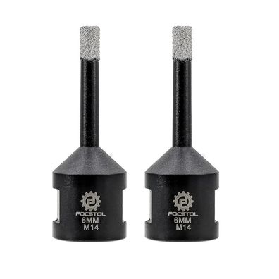 Focstol Diamant Fliesenbohrer 2 Stück 6mm Vakuumgelötet M14 Gewinde für