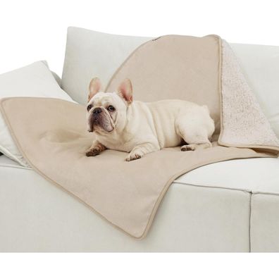 Lesure wasserdichte Hundedecke Sherpa Fleece 100x80cm, waschbar, Sofaschutz für