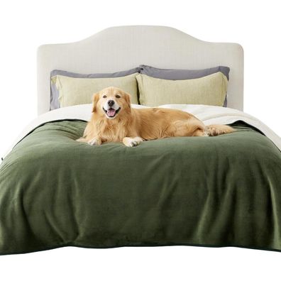 Lesure wasserdichte Hundedecke XXL 229x218cm, waschbar, Sherpa & Fleece