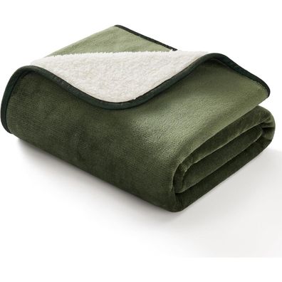 Lesure wasserdichte Hundedecke Olivgrün S (80x60cm) - Sherpa Fleece, waschbar