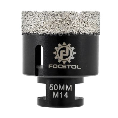 Focstol Diamant Fliesenbohrer 50mm M14 Gewinde - Vakuumgelötet für Porzellan